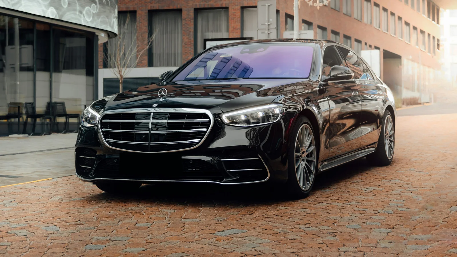 Illustrative black executive sedan